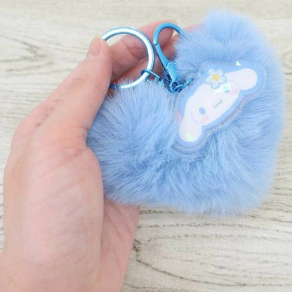 【現貨】Sanrio 心型絨毛鑰匙圈
