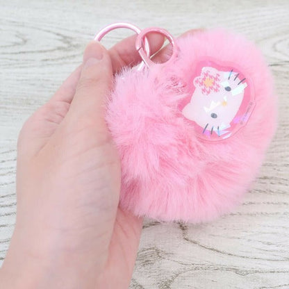 【現貨】Sanrio 心型絨毛鑰匙圈